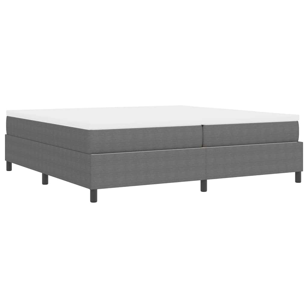 Boxspringbett Hellgrau und Weiß 203 x 200 x 60 cm Cordstoff