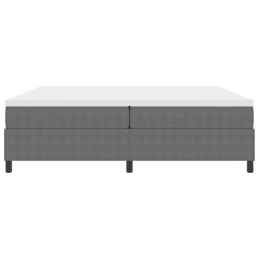 Boxspringbett Hellgrau und Weiß 203 x 200 x 60 cm Cordstoff