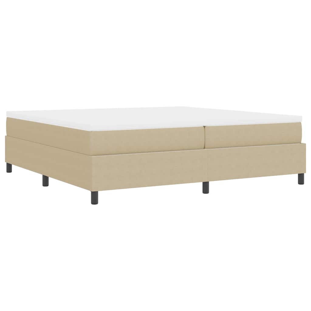 Boxspringbett Hellgrau und Weiß 203 x 200 x 60 cm Cordstoff