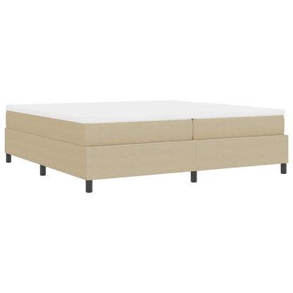 Boxspringbett Hellgrau und Weiß 203 x 200 x 60 cm Cordstoff