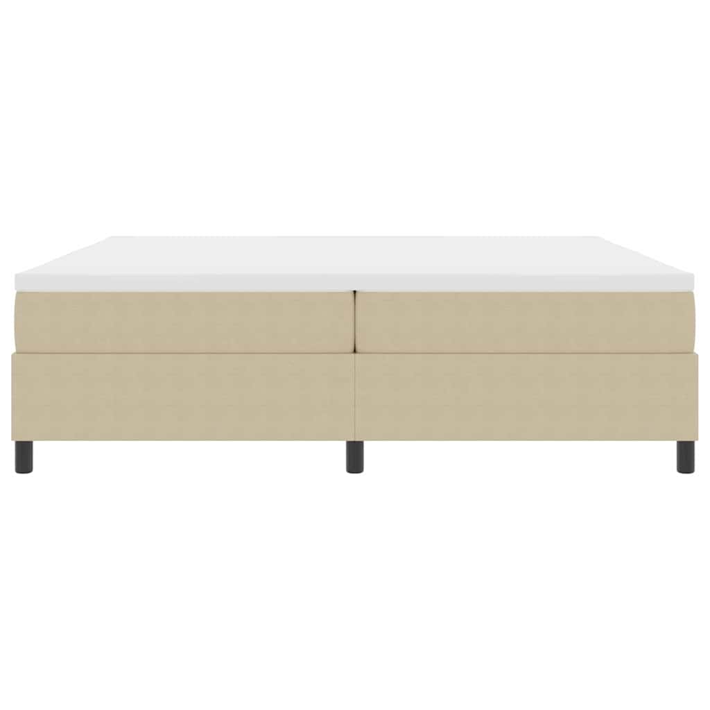 Boxspringbett Hellgrau und Weiß 203 x 200 x 60 cm Cordstoff