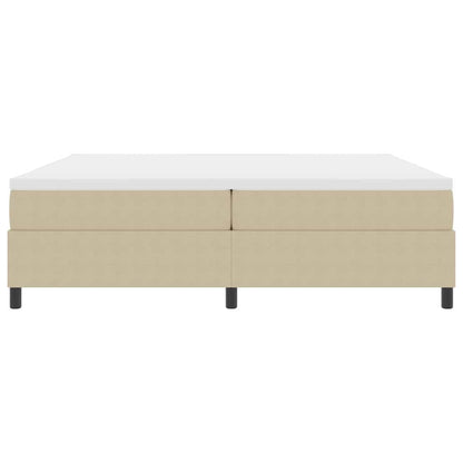 Boxspringbett Hellgrau und Weiß 203 x 200 x 60 cm Cordstoff