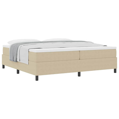 Boxspringbett Hellgrau und Weiß 203 x 200 x 60 cm Cordstoff