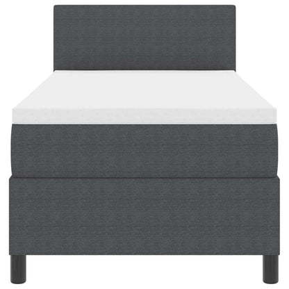 Boxspringbett Dunkelgrau und Weiß 203 x 80 x 88 cm Cordstoff