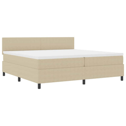 Boxspringbett Hellgrau und Weiß 203 x 200 x 88 cm Cordstoff