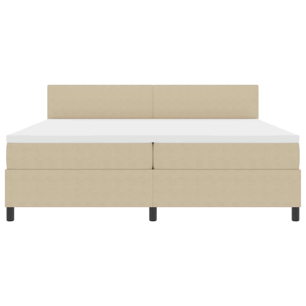 Boxspringbett Hellgrau und Weiß 203 x 200 x 88 cm Cordstoff