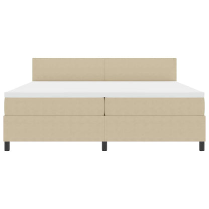 Boxspringbett Hellgrau und Weiß 203 x 200 x 88 cm Cordstoff