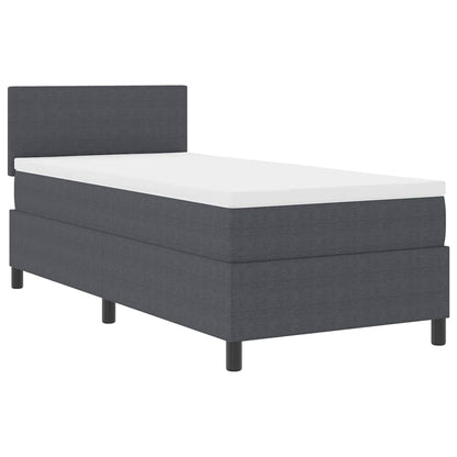Boxspringbett Dunkelgrau und Weiß 203 x 80 x 88 cm Cordstoff