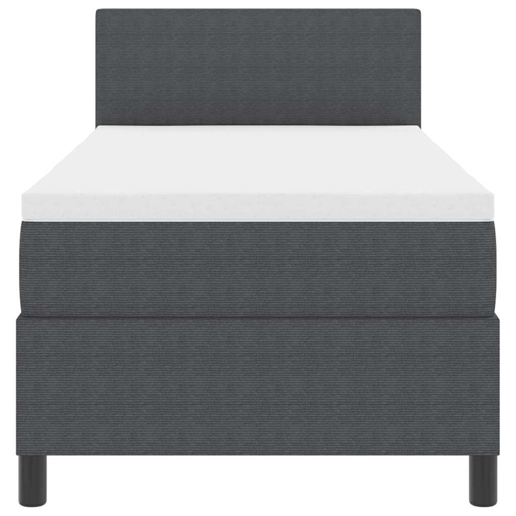 Boxspringbett Dunkelgrau und Weiß 203 x 80 x 88 cm Cordstoff