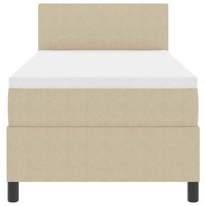 Boxspringbett Hellgrau und Weiß 203 x 90 x 88 cm Cordstoff