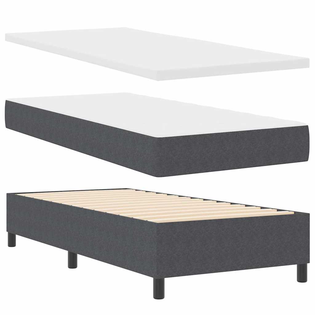 Boxspringbett Dunkelgrau und Weiß 203 x 100 x 88 cm Cordstoff