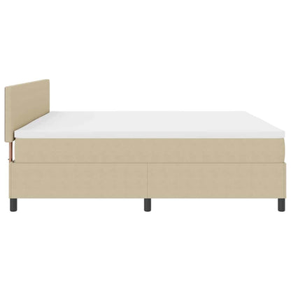 Boxspringbett Hellgrau und Weiß 203 x 200 x 88 cm Cordstoff