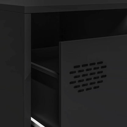 TV-Schrank Schwarz 202x39x43,5 cm Kaltgewalzter Stahl