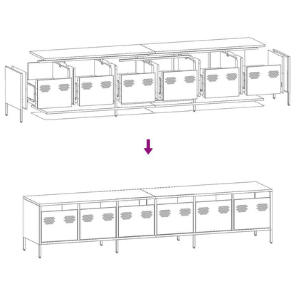 TV-Schrank Schwarz 202x39x43,5 cm Kaltgewalzter Stahl