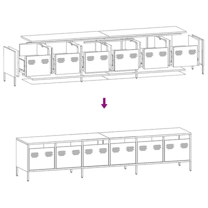 TV-Schrank Weiß 202x39x43,5 cm Kaltgewalzter Stahl