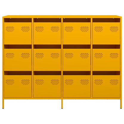 Sideboard Senfgelb 135x39x103,5 cm Kaltgewalzter Stahl