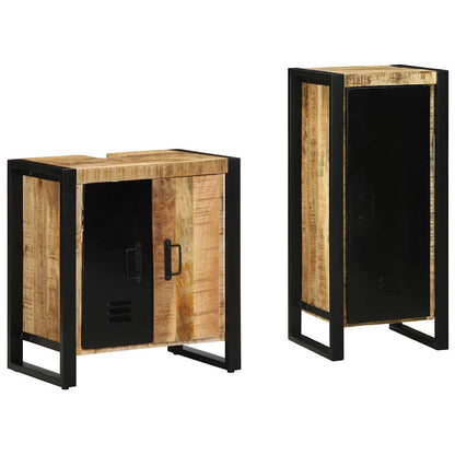 Badezimmermöbel Set 2 pcs Braun Massives Mango-Holz