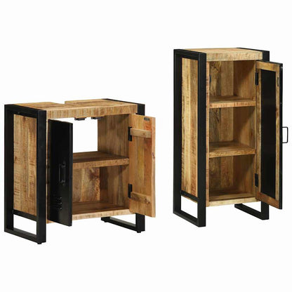 Badezimmermöbel Set 2 pcs Braun Massives Mango-Holz