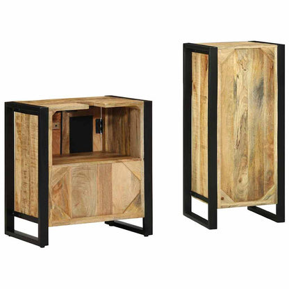 Badezimmermöbel Set 2 pcs Braun Massives Mango-Holz