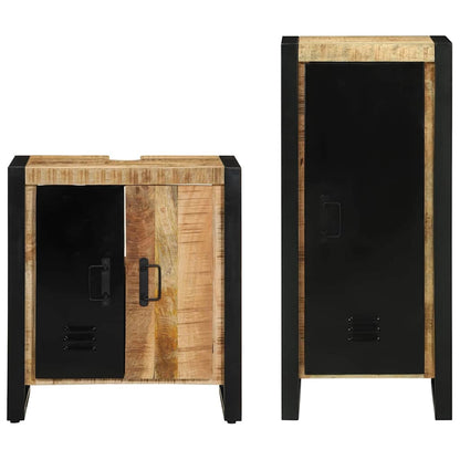 Badezimmermöbel Set 2 pcs Braun Massives Mango-Holz