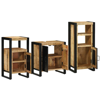 Badezimmermöbel Set mit Regal 3 pcs Braun Massives Mango-Holz