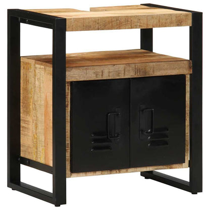 Badezimmermöbel Set Wandmontiert 4 pcs Braun Massivholz Mango