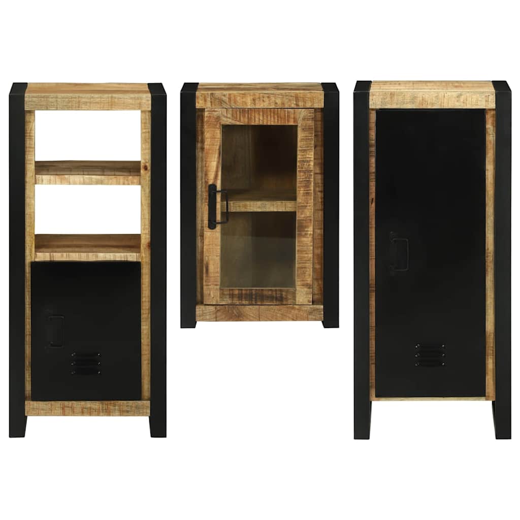 Badezimmermöbel Set Wandmontiert 3 pcs Braun Massivholz Mango