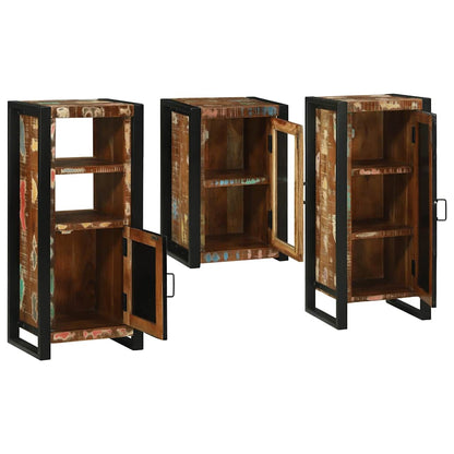 Badezimmermöbel Set mit Tür 3 pcs Mehrfarbig Massives Altholz