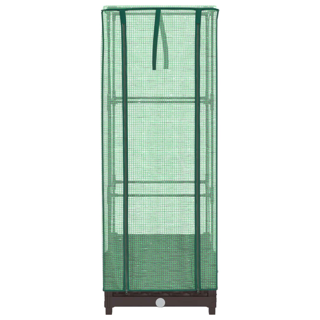 Hochbeet mit Gewächshaus-Aufsatz Rattan-Optik 40x40x123 cm