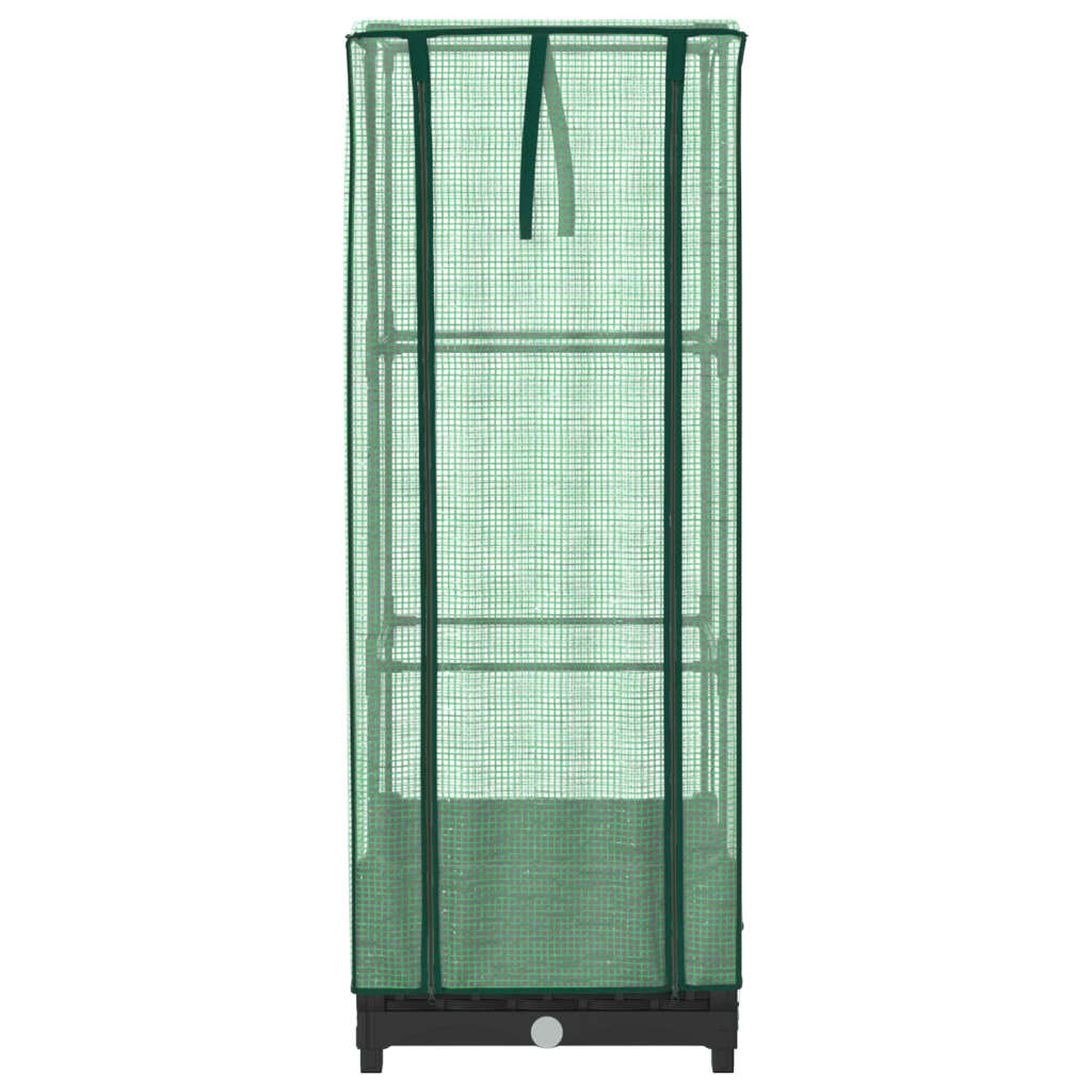 Hochbeet mit Gewächshaus-Aufsatz Rattan-Optik 40x40x123 cm