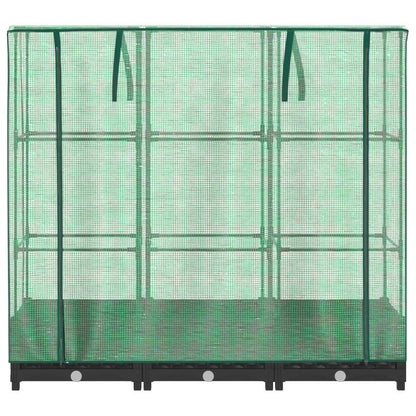 Hochbeet mit Gewächshausabdeckung Rattanoptik 120x40x123 cm