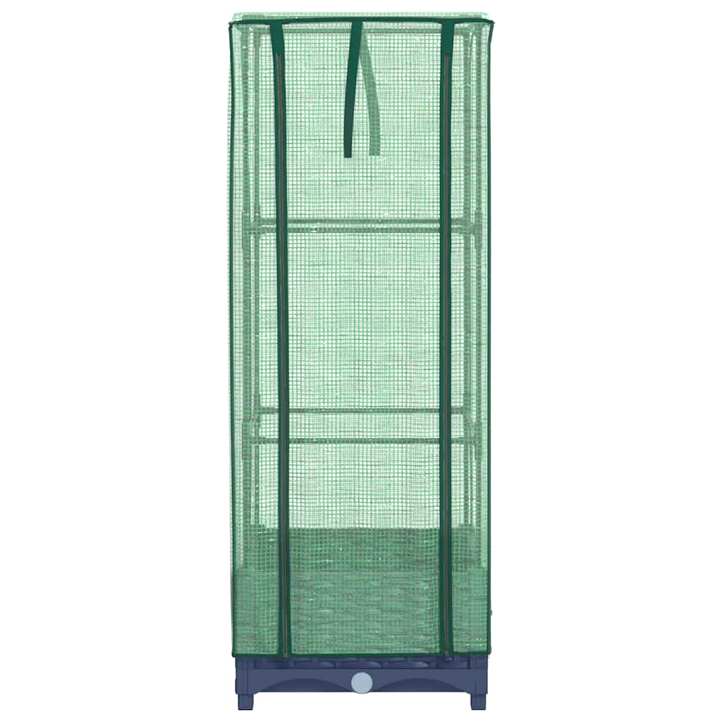 Hochbeet mit Gewächshaus-Aufsatz Rattan-Optik 40x40x123 cm