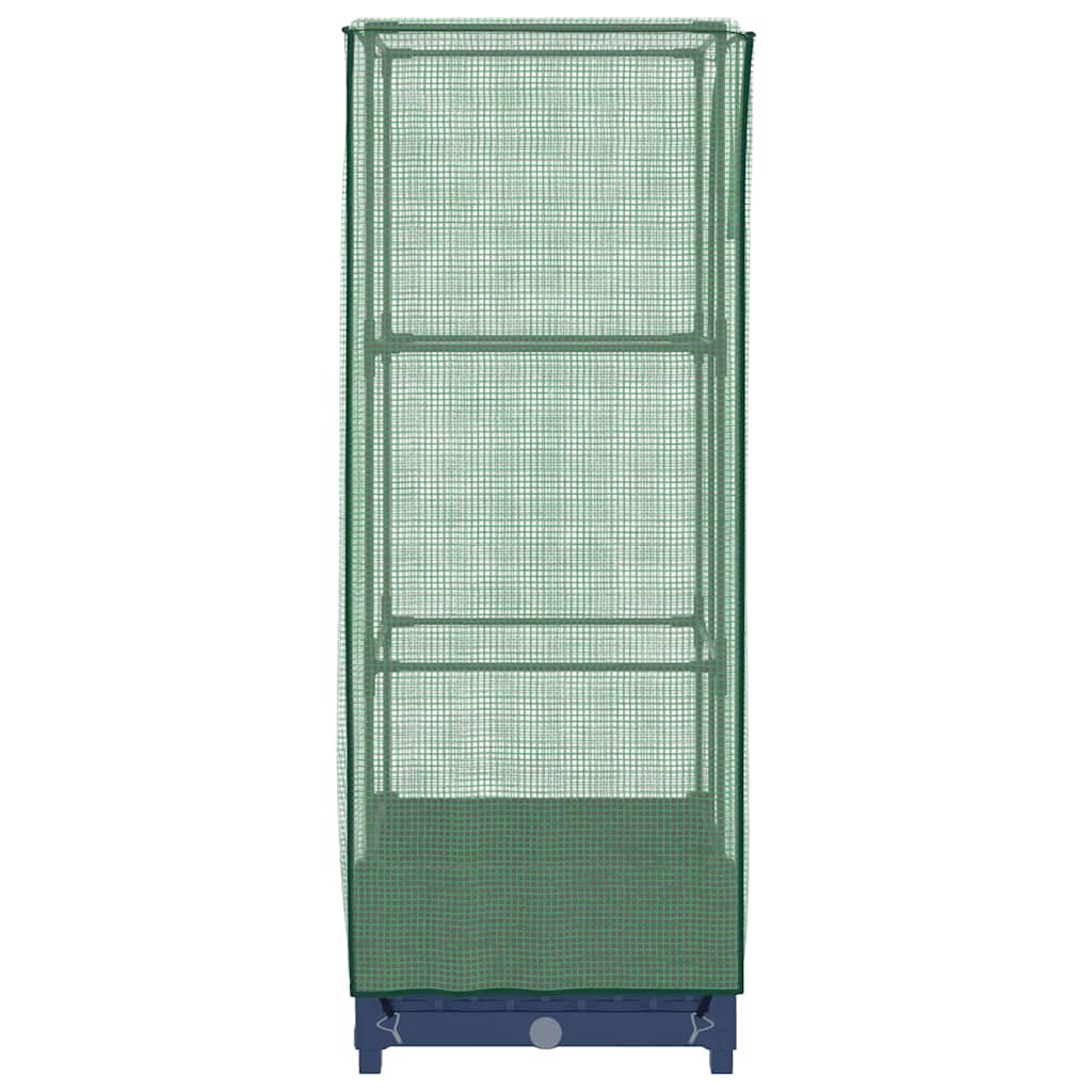 Hochbeet mit Gewächshaus-Aufsatz Rattan-Optik 40x40x123 cm