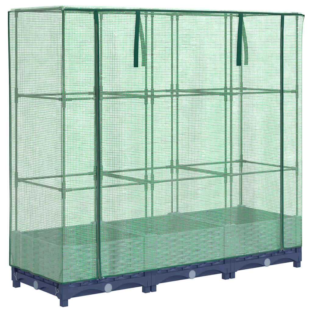 Hochbeet mit Gewächshausabdeckung Rattanoptik 120x40x123 cm