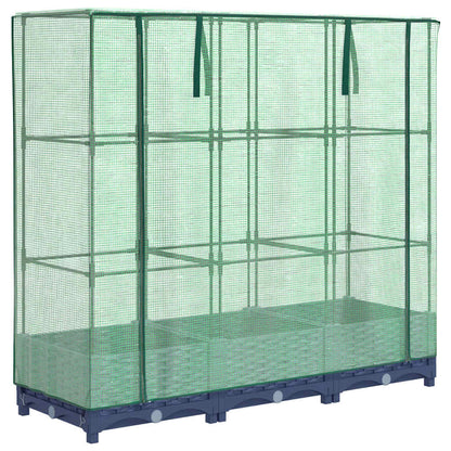 Hochbeet mit Gewächshausabdeckung Rattanoptik 120x40x123 cm