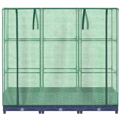 Hochbeet mit Gewächshausabdeckung Rattanoptik 120x40x123 cm