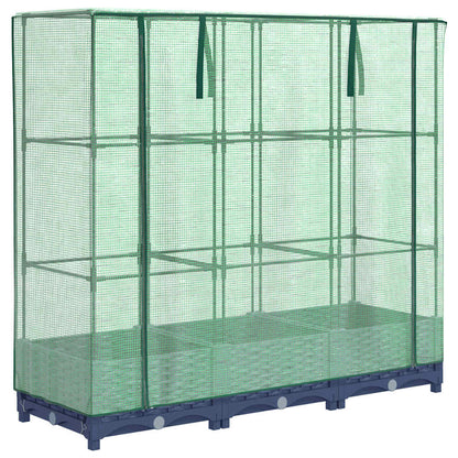 Hochbeet mit Gewächshausabdeckung Rattanoptik 120x40x123 cm