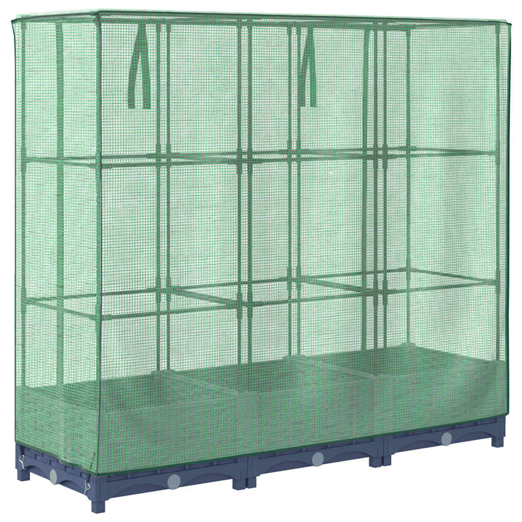 Hochbeet mit Gewächshausabdeckung Rattanoptik 120x40x123 cm