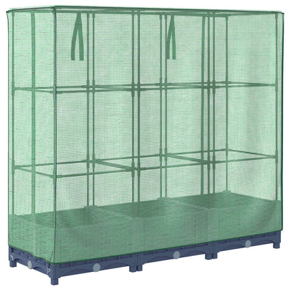 Hochbeet mit Gewächshausabdeckung Rattanoptik 120x40x123 cm