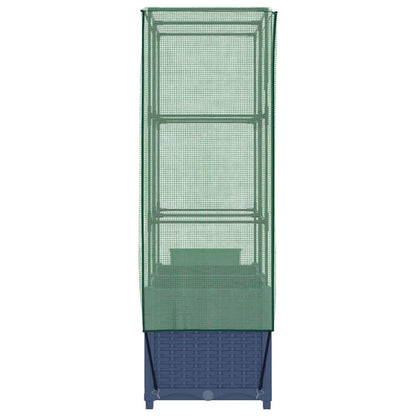 Hochbeet mit Gewächshaus-Aufsatz Rattan-Optik 80x40x138 cm