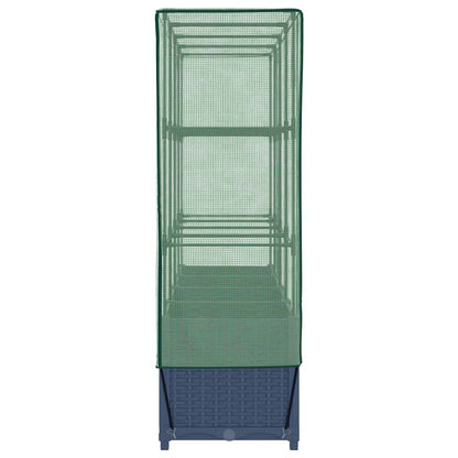 Hochbeet mit Gewächshausabdeckung Rattanoptik 160x40x138 cm