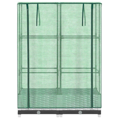 Hochbeet mit Gewächshaus-Aufsatz Rattan-Optik 80x40x123 cm