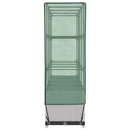 Hochbeet mit Gewächshaus-Aufsatz Rattan-Optik 160x40x138 cm