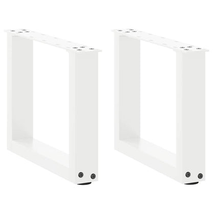 Couchtischbeine U-Form 2 Stk. Weiß 40x(30-31) cm Stahl