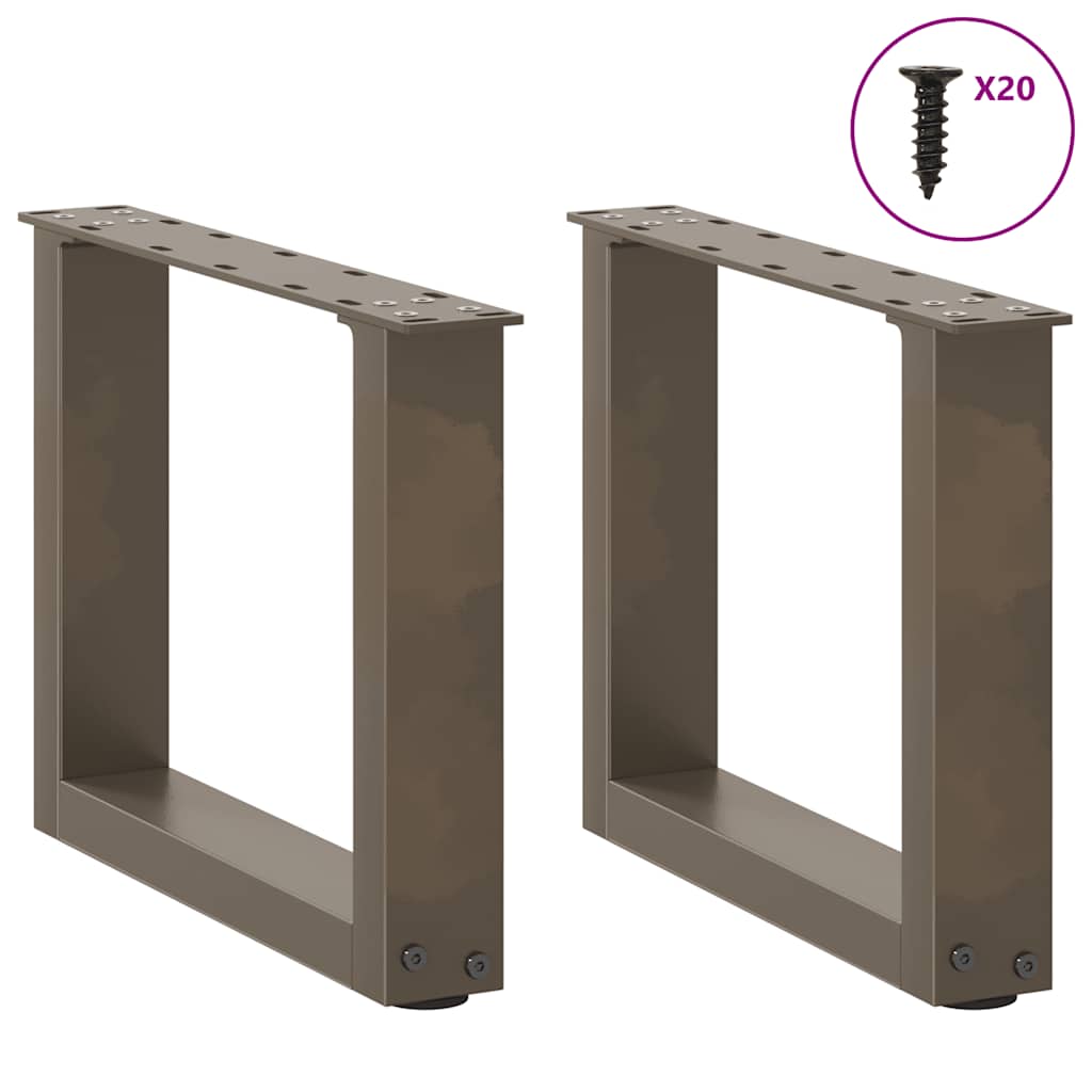 Couchtischbeine U-Form 2 Stk. Naturstahl 40x(30-31) cm Stahl