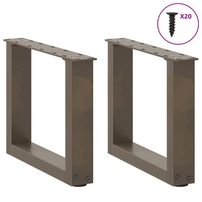 Couchtischbeine U-Form 2 Stk. Naturstahl 40x(30-31) cm Stahl