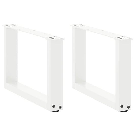 Couchtischbeine U-Form 2 Stk. Weiß 50x(30-31) cm Stahl