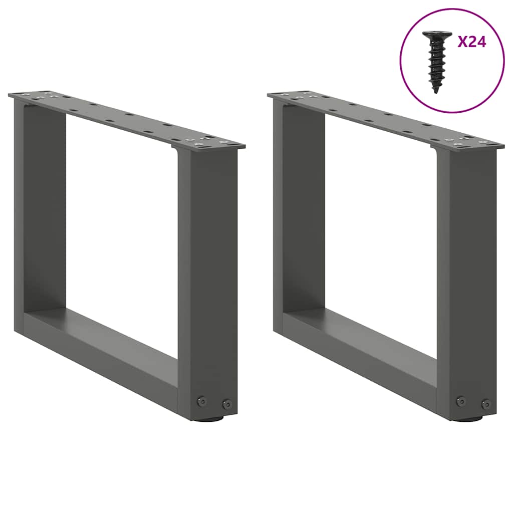 Couchtischbeine U-Form 2 Stk. Anthrazit 50x(30-31) cm Stahl