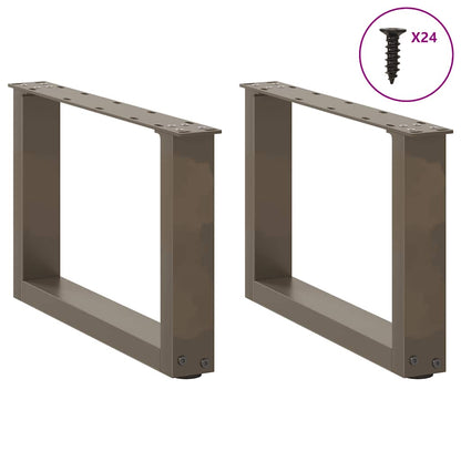 Couchtischbeine U-Form 2 Stk. Naturstahl 50x(30-31) cm Stahl