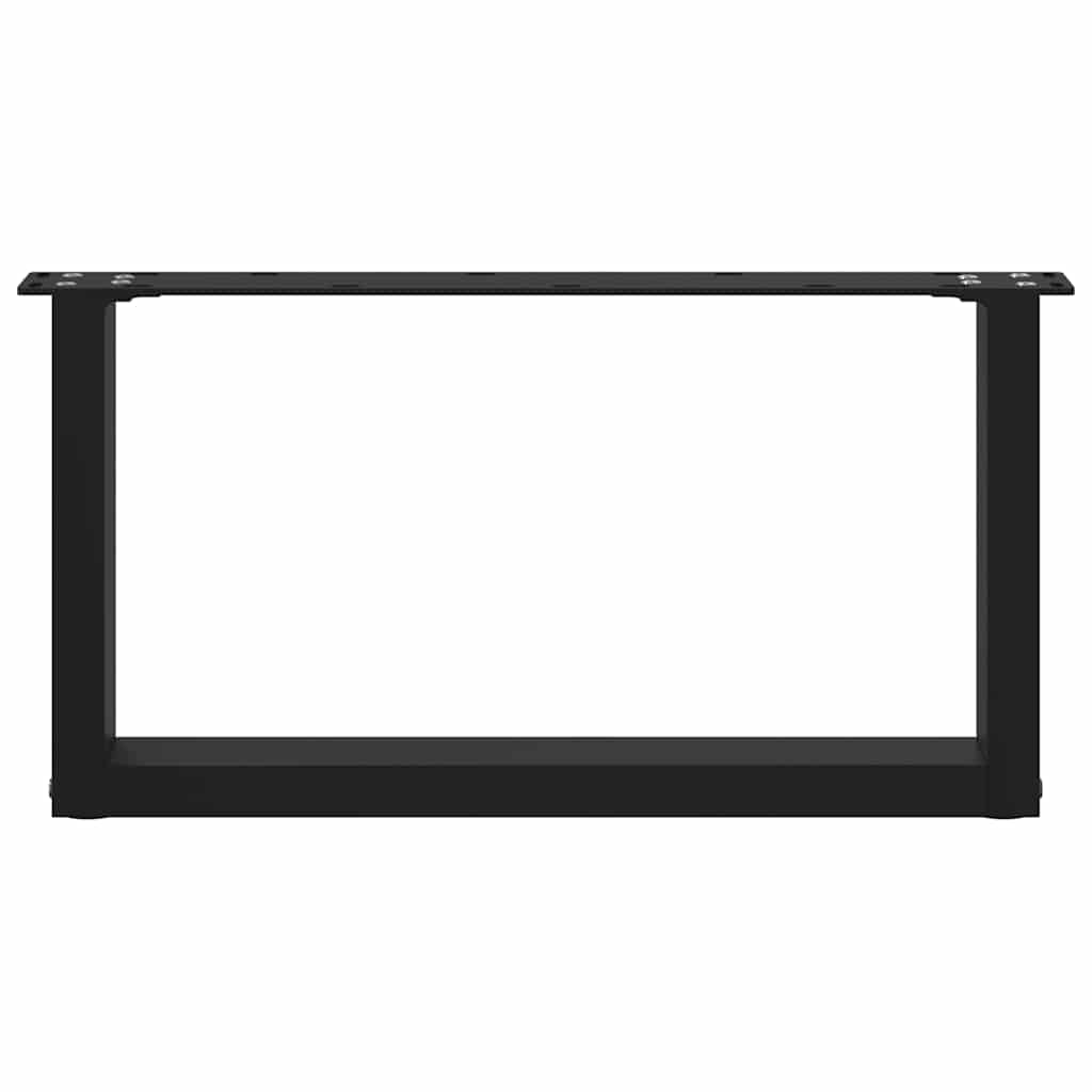 Couchtischbeine U-Form 2 Stk. Schwarz 60x(30-31) cm Stahl
